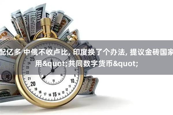 配亿多 中俄不收卢比, 印度换了个办法, 提议金砖国家用"共同数字货币"