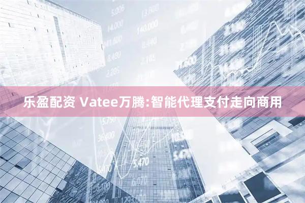 乐盈配资 Vatee万腾:智能代理支付走向商用